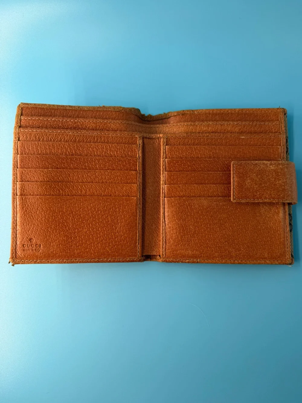 Gucci Compact Monogram Wallet Snap Canvas Silver Hardware Bifold